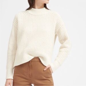 Everlane wool-cashmere waffle square crew sweater